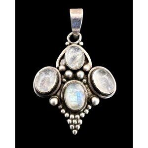 Vintage Art & Crafts Sterling Silver Moonstone Pendant